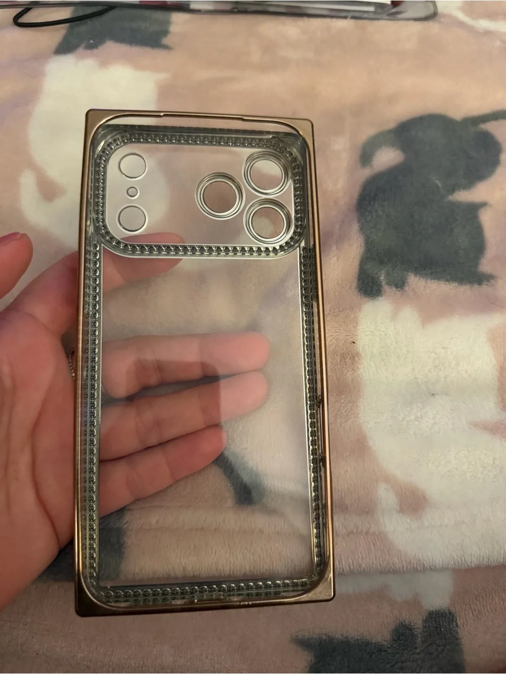 Crystal Accent Rose Gold Phone Case - Clear Protective Cover